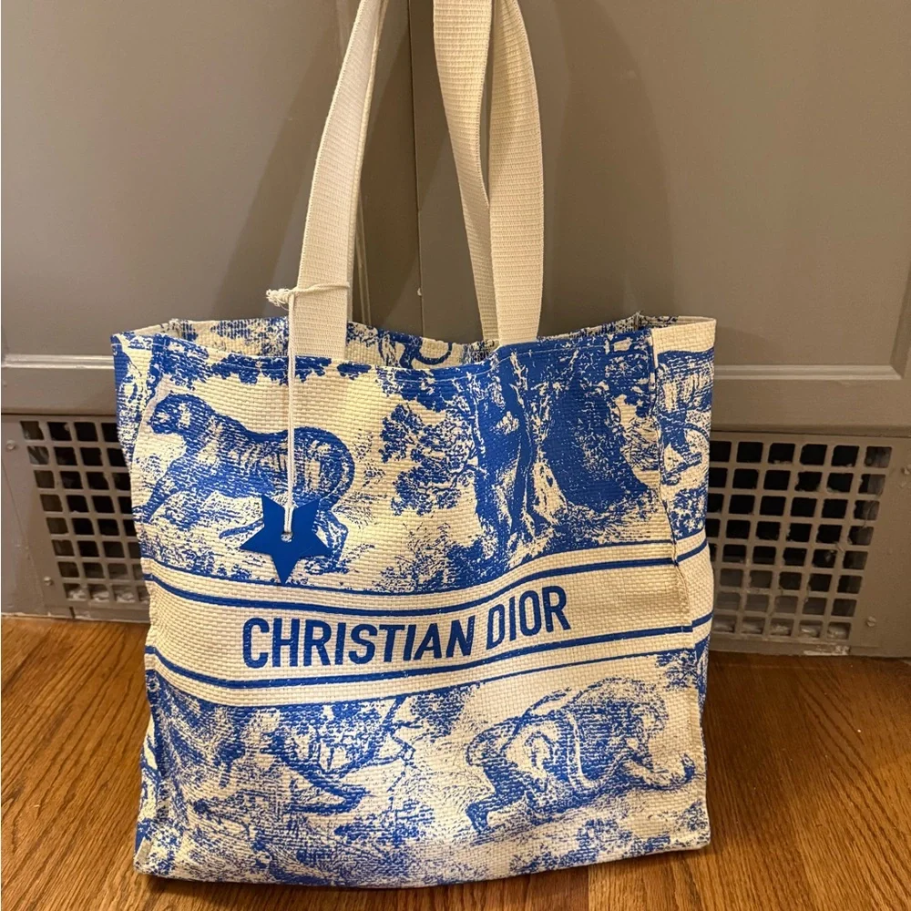 Christian Dior Blue and Cream Tote Bag - GIFT WITH PURCHASE. - Picture 1 of 4